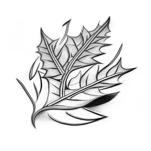 Broken Sword With Leaves Around It