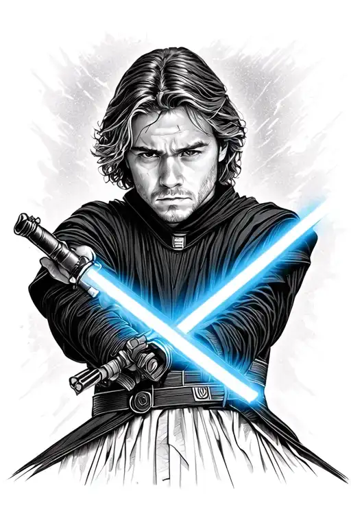 Star War Anakin With Light Saber