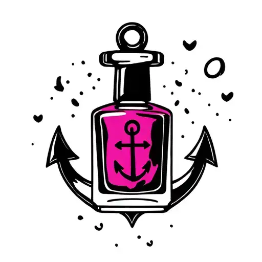 Nail Polish Bottle And Anchor