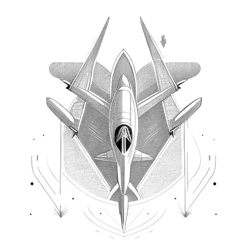 Fine Strokes Of A Sleek Airplane In Flight