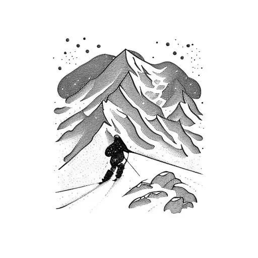 A Skier Gracefully Carving Down A Snow-covered Mountain