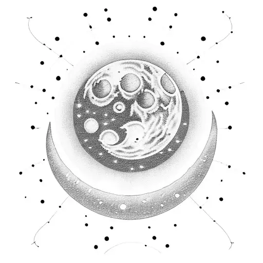 Moon Front Of The Sun With Stars