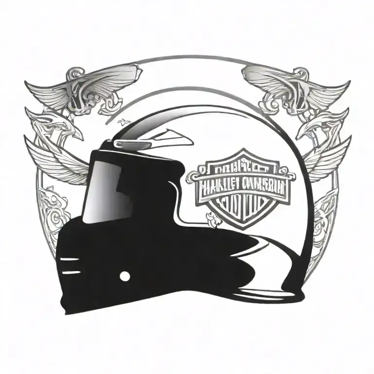 Harley Davidson Bar And Shield Helmet Cross