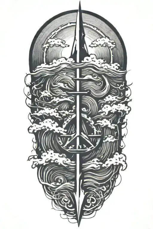 Peace And Conqueror And Lightining Storm And Waves