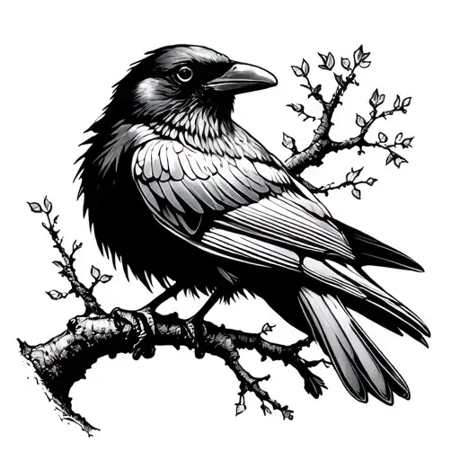 A Crow In A Tree Without Leaf