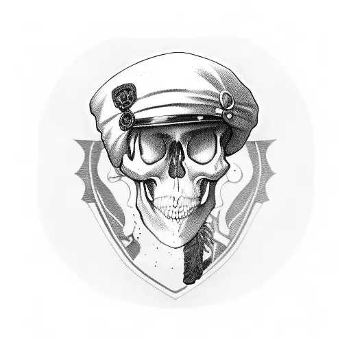 Bearded Skull With Military Beret