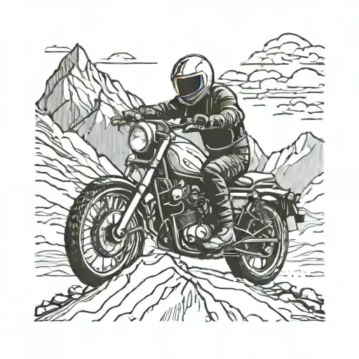 A Motorcycle Riding Through A Mountain Range