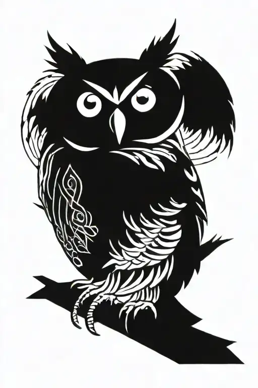 Owl With Masonic Symbols