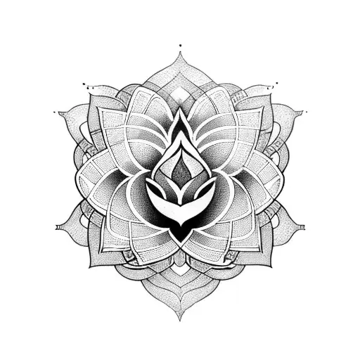 Lotus Flower Intertwined With Binary Code