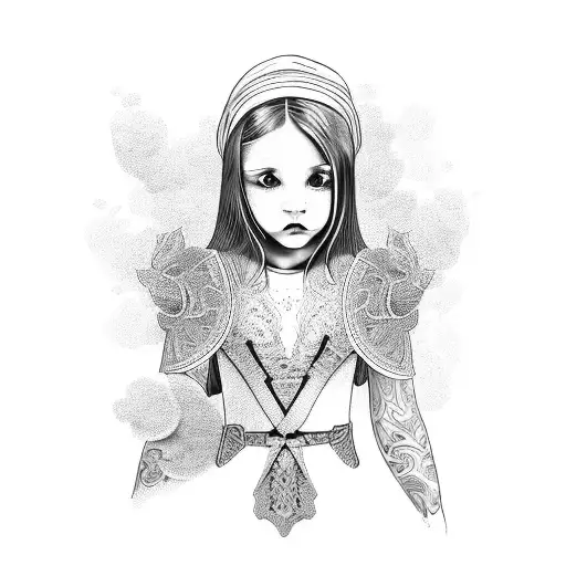 Little Girl With Large Outfit