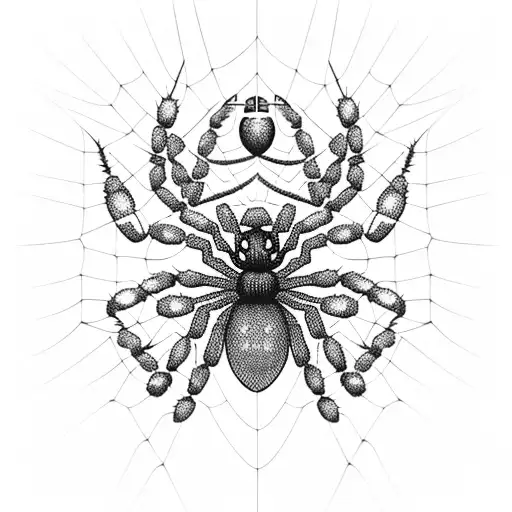 A Spider Weaving A Web With Musical Notes As The Threads