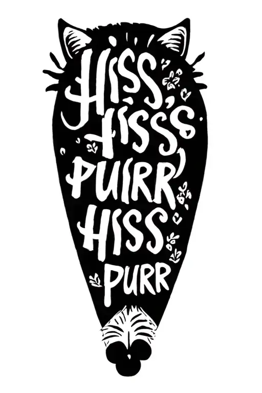 Cursive Text That Says Hiss Hiss Purr Hiss Purr