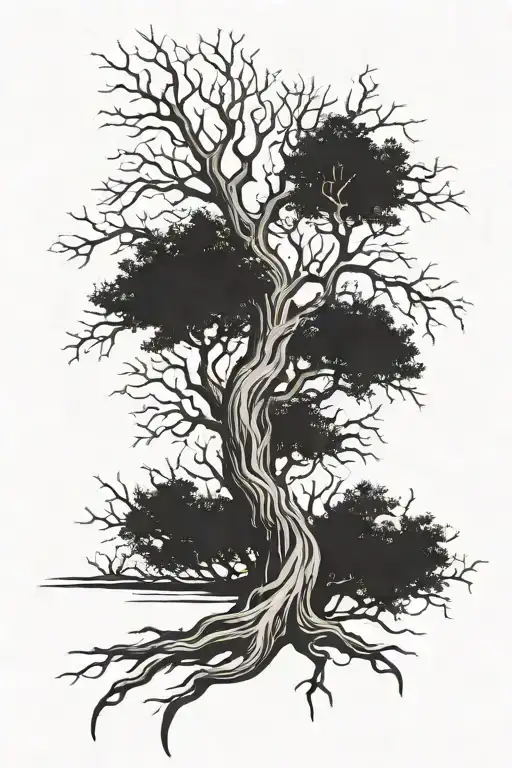 Cross That Turns Into A Tree Growing