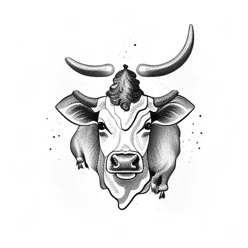 American Traditional Cow Girl Face