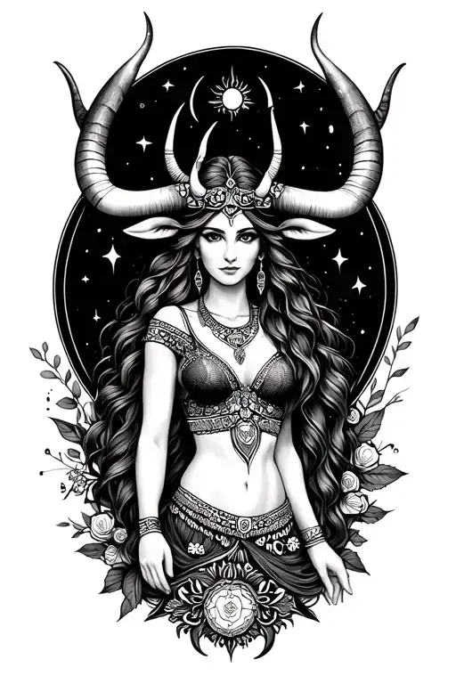 Goddess And Taurus Zodiac Sign