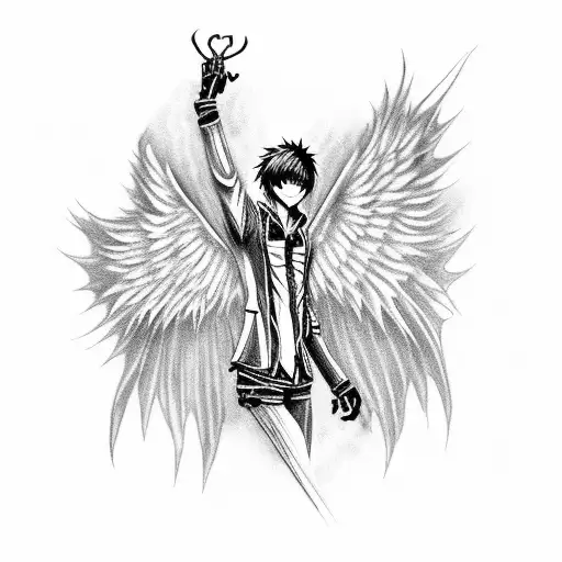 Death Note With Gothic Death Angel Wings