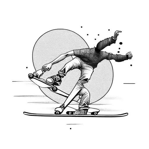 Skateboarder Doing A Kickflip Over A Sunset Beach