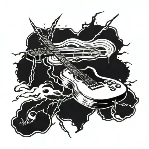 Guitar With Lightning In The Back