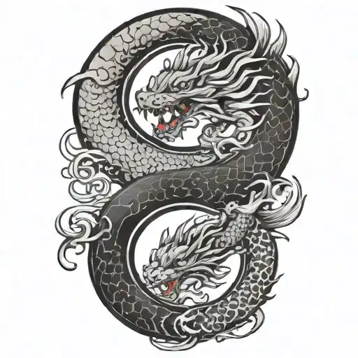 Japanese Yin Yang Dragon