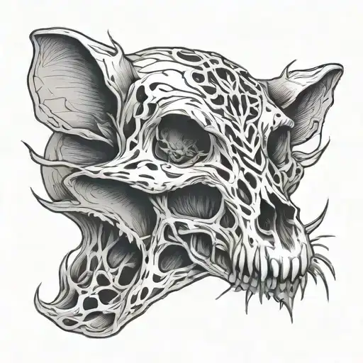 Rat Skull Tattoo Design