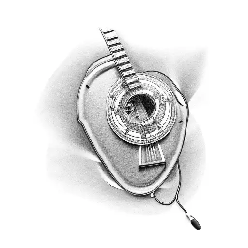 A Guitar With A Stethoscope Wrapped Around It