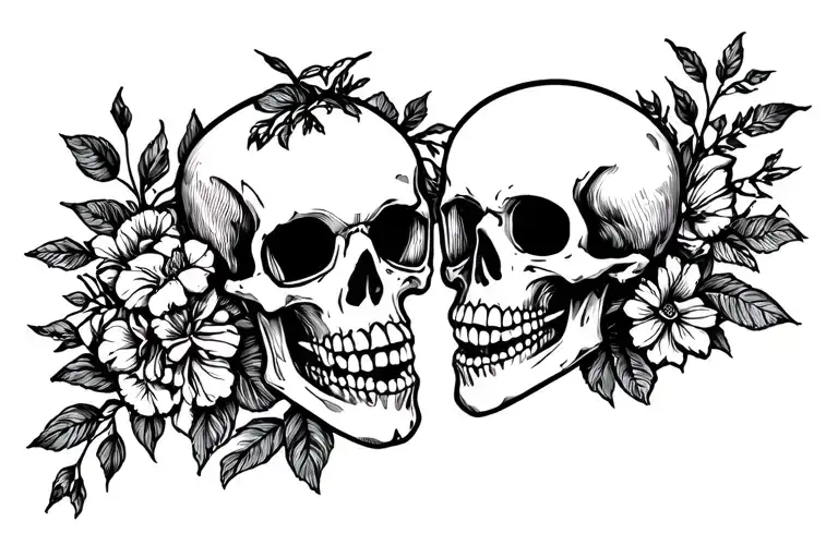 Skeleton Lovers Tatto Design