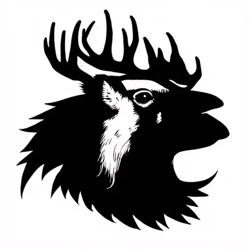 Cardinal With Deer Head