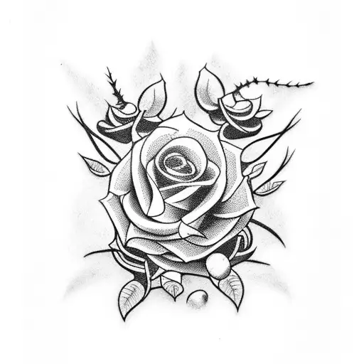 Thorns With Little Roses Intertwined Forearm From Light To Dark