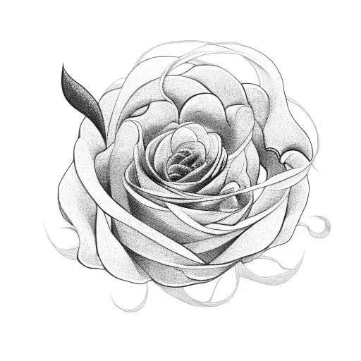A Black Rose Entwined With A Peony