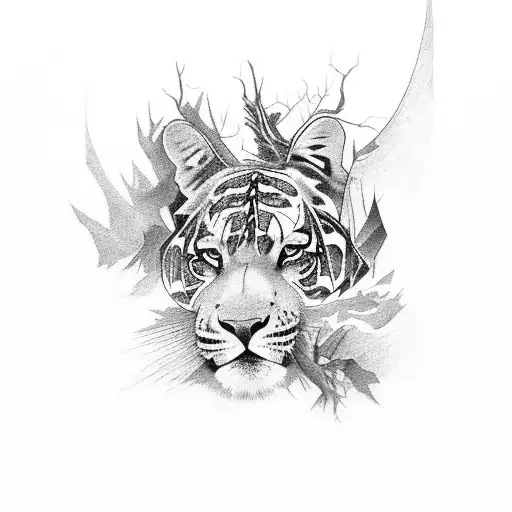 Wild Animals Emerging From A Dense Forest