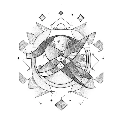 Celestial-themed Tattoo Representing The Bond Between A Father And His New Born Daughter