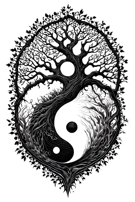 Tree Of Life And Yin Yang Ballance