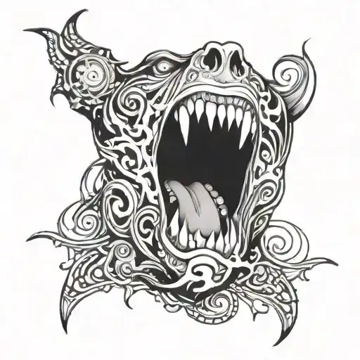 An Abstract Design Incorporating Elements Of Vocal Growling And High Screams