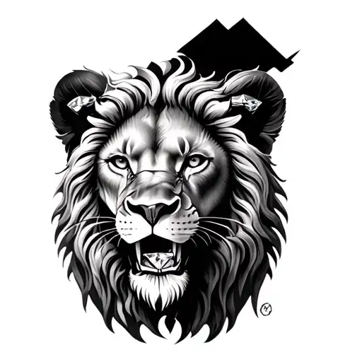 Lion With Diamond In Mouth 3D