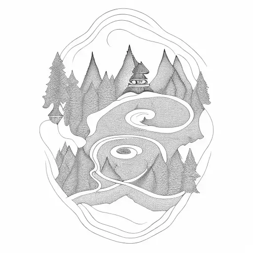 A Winding Path Through A Mystical Forest