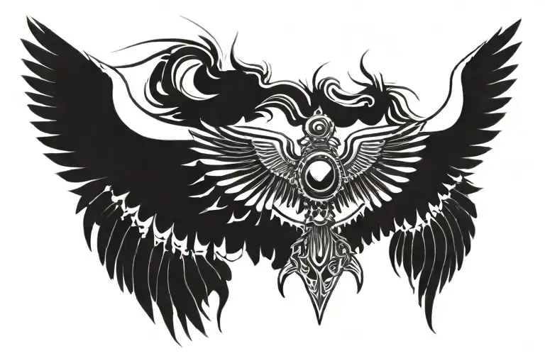 Egyptian Wings Spread Wide