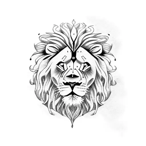 A Lion Made Out Of Coffee Beans