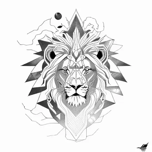 Lion In A Futuristic Anime Style