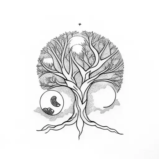 Tree With Scorpio And Moon