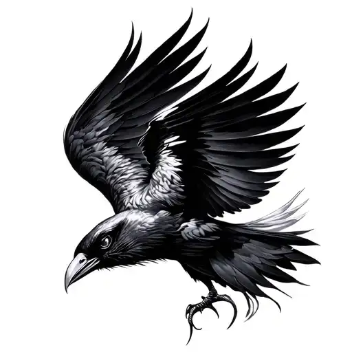 Abstract Crow Upside Down