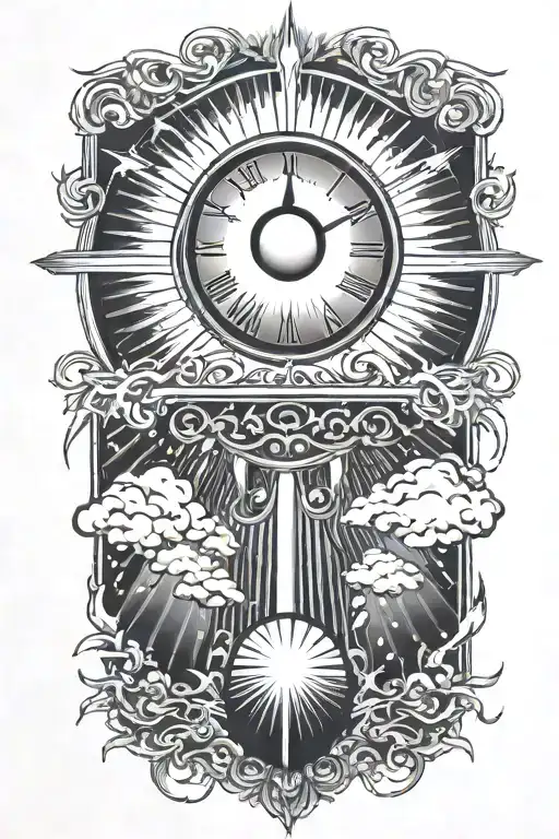 Sun Rays And Lighting Storm And Time And Peace