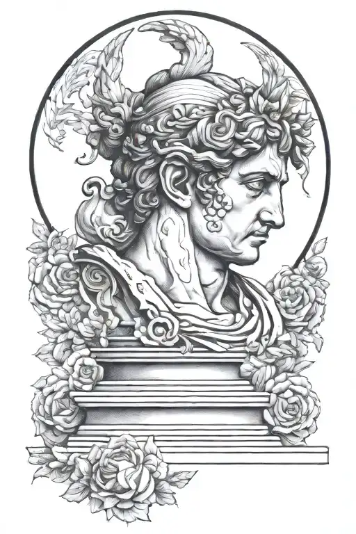 Greek Sculpture With Tattoos Realism Style