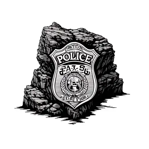 A Detailed Rock Formation With A Hidden Police Badge Incorporated Into The Design