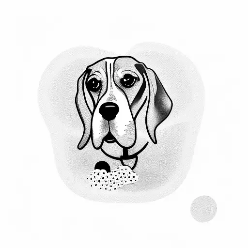 Beagle Dog Eating Watermelon