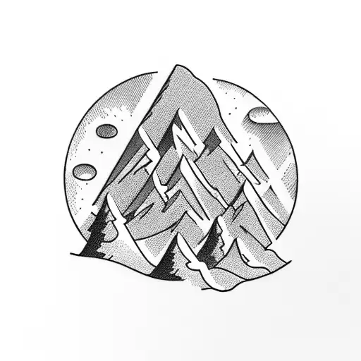 A Majestic Mountain Range With A Hidden Cave Entrance