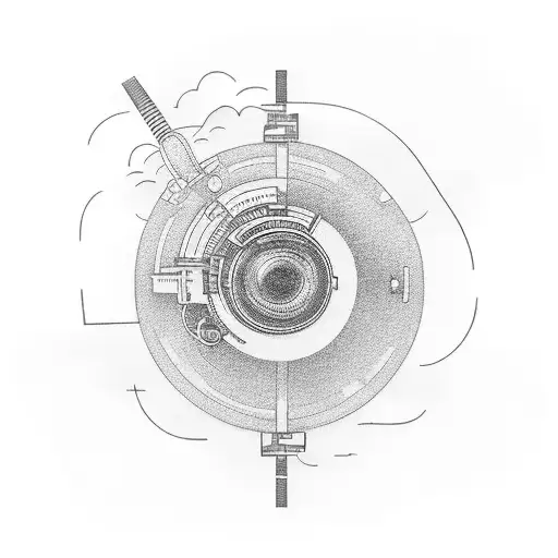 A Movie Camera Lens With A Winding Road Leading To A Beach Sunset