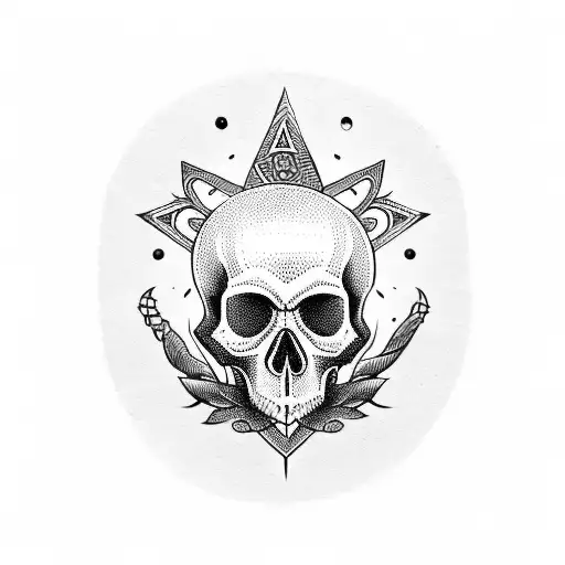 Skull With Witchcraft Symbols