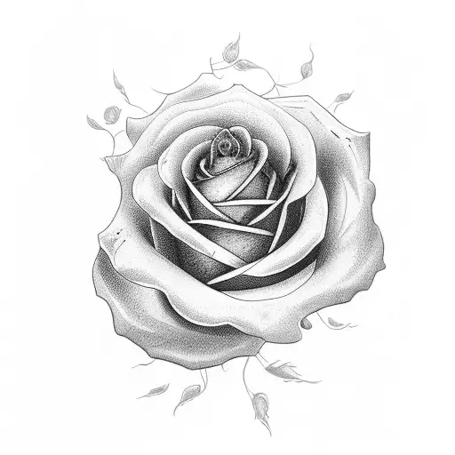 A Money Rose With Intricate Details And Shading