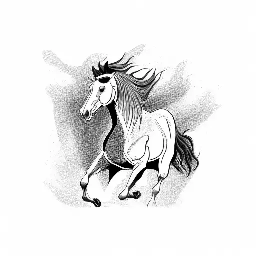 A Majestic Horse Performing Dressage Movements