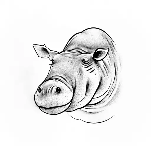 Hippo Head Just Above Water